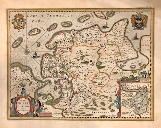 Mercator Gerard - Hondius Jodocus Typus Frisiae orientalis... 1638 Amsterdam 